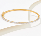Affinity Diamonds Gold-Over Sterling Silver Eternity Bangle Small
